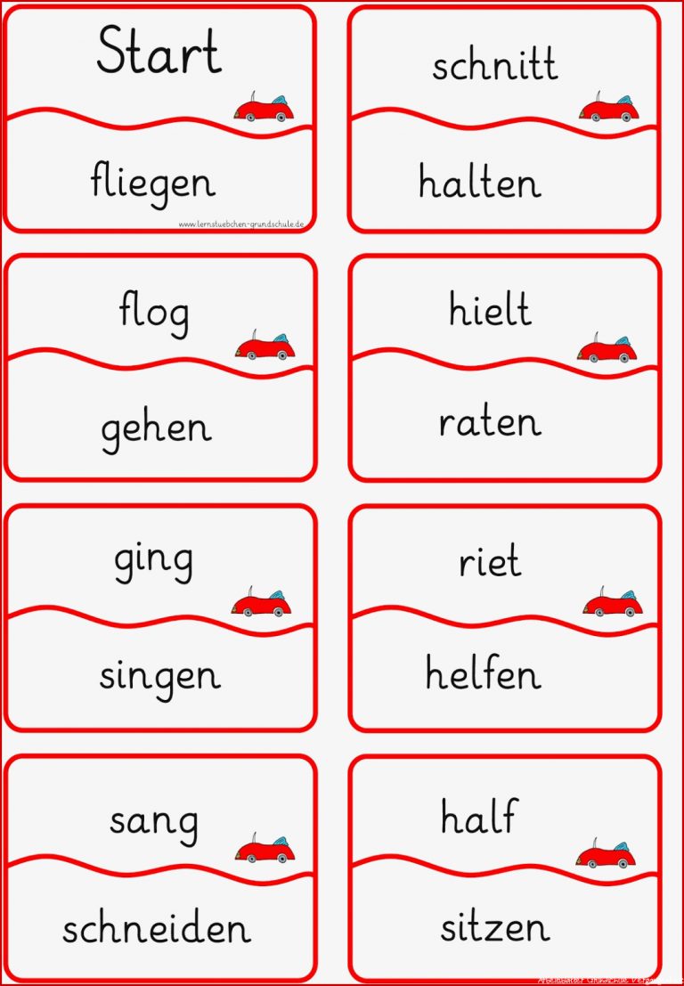 Lernstübchen Lesespiel Unregelmäßige Verben In Der