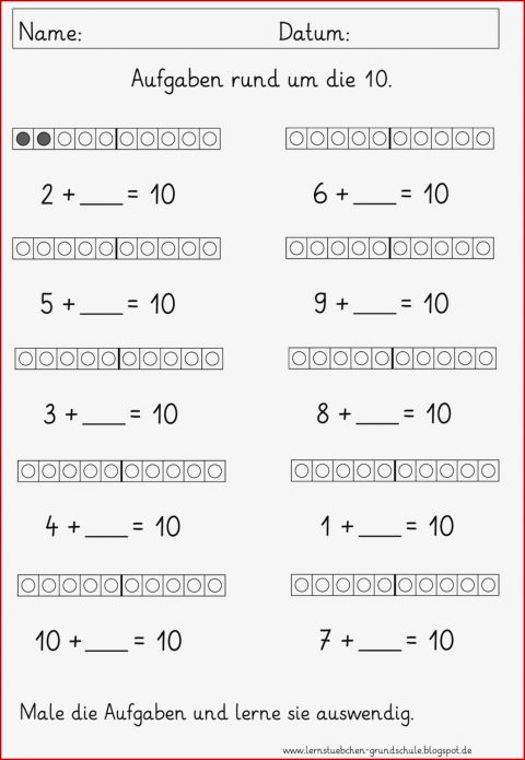 Lernstübchen Rechnen Rund Um 10
