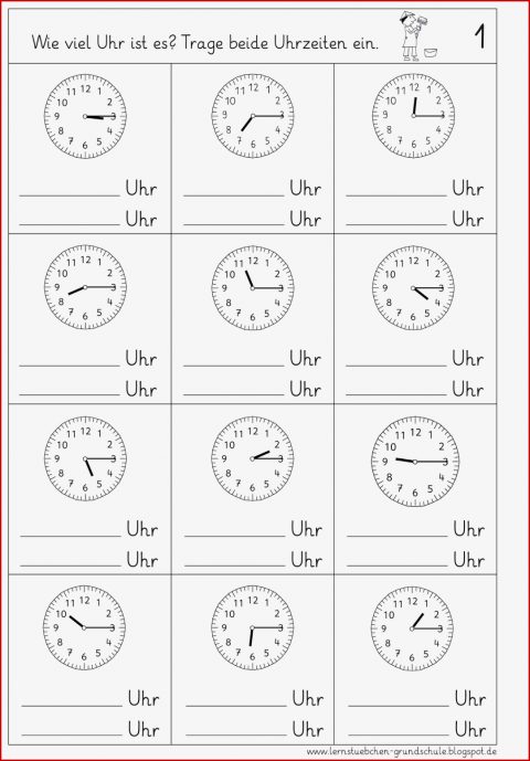 Lernstübchen Uhrzeiten Lesen Viertel Nach