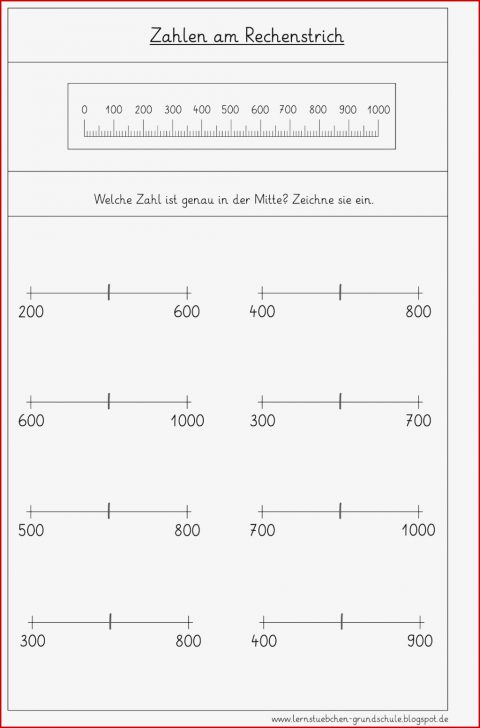 Lernstübchen Zahlen Am Zahlenstrahl Arbeitsblätter 1