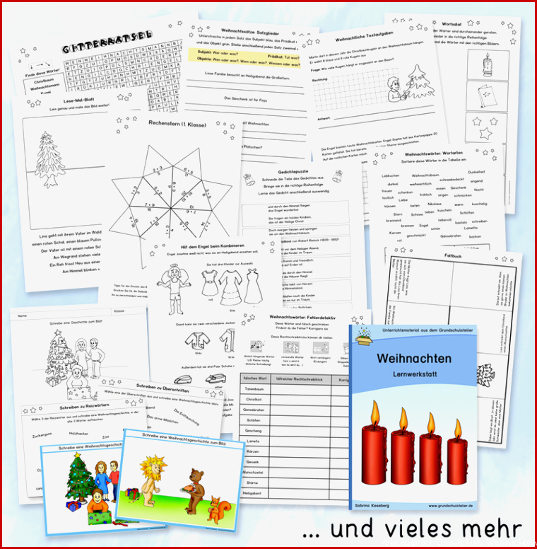 Lernwerkstatt zu Weihnachten für Grundschule