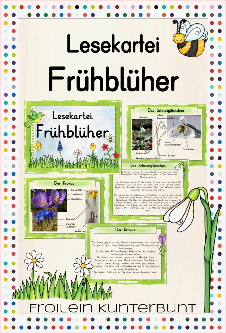 Lesekartei Frühblüher – Unterrichtsmaterial in den Fächern