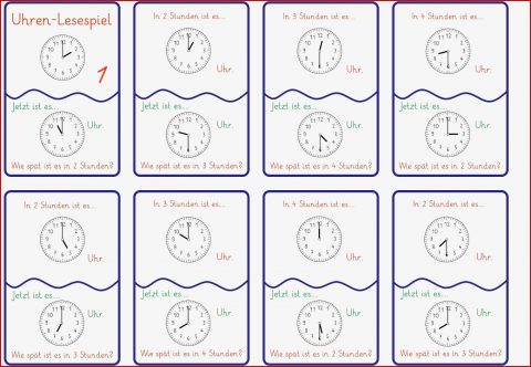 Lesespiele Uhrzeit Grundschule Uhrzeit Lernen