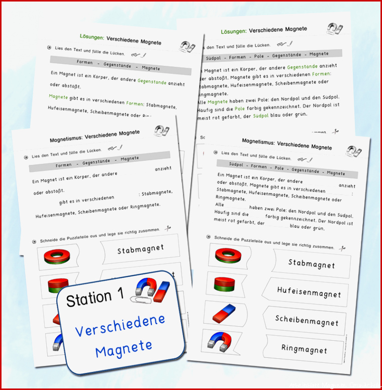 Magnetismus Werkstatt für Grundschule