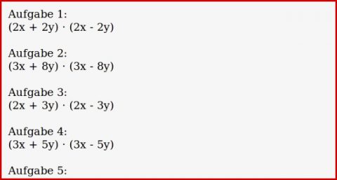 Mathe ist Einfach Arbeitsblatt 3 Binomische formel