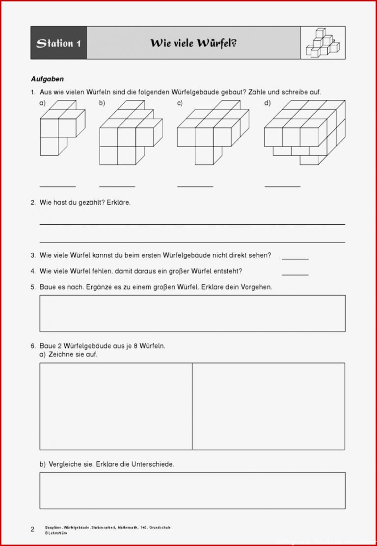 Mathematik · Arbeitsblätter · Grundschule · Lehrerbüro