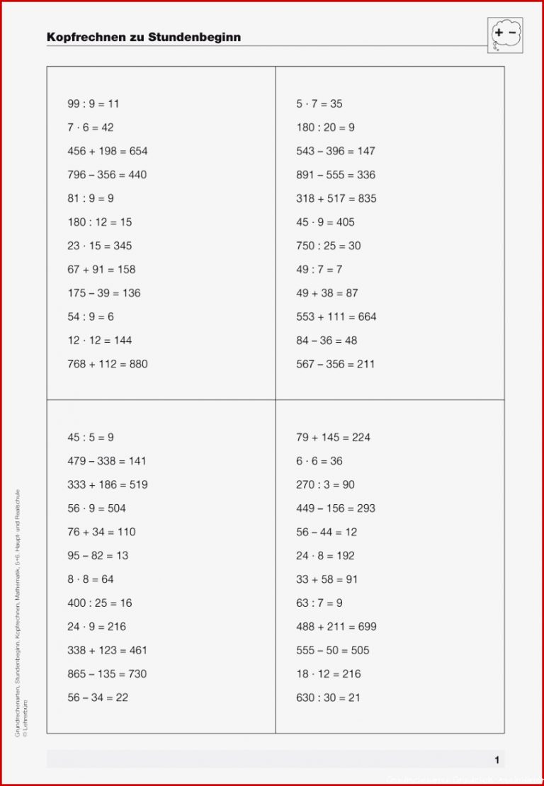 Mathematik · Arbeitsblätter · Haupt & Realschule · Lehrerbüro