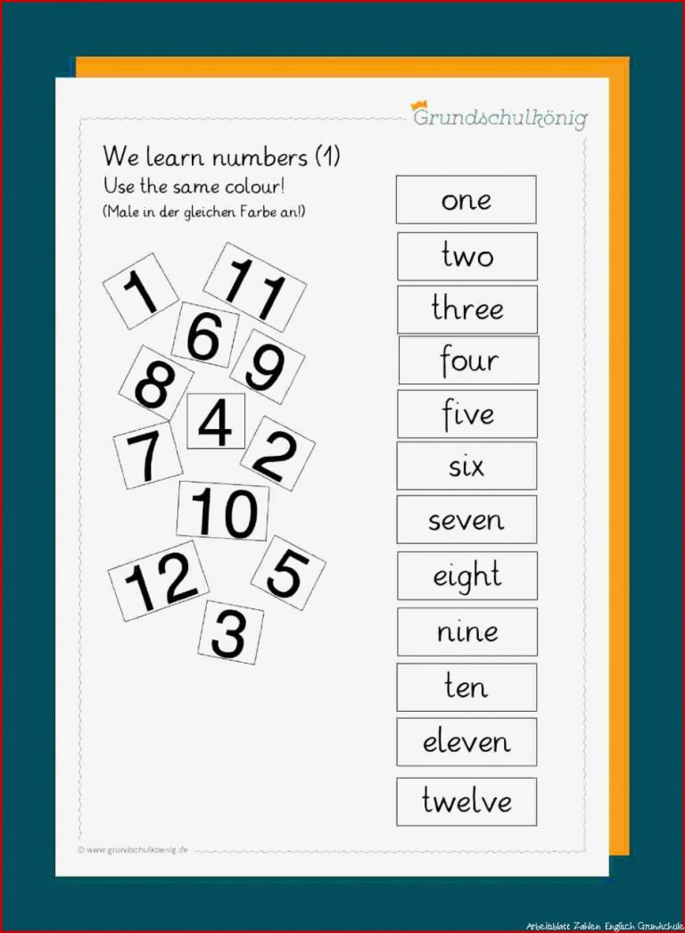 Numbers Zahlen Bis 12