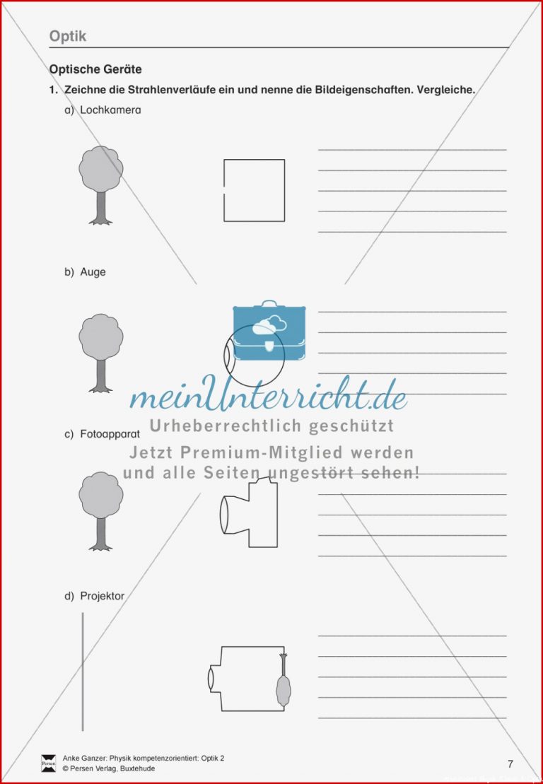 Optik Aufgaben Zu Linsen Anwendungsmöglichkeiten