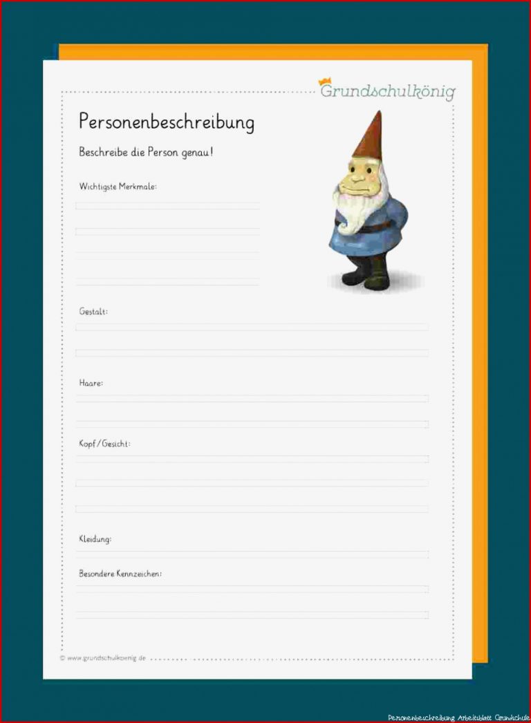 Personenbeschreibung Satzanfange Arbeitsblatt