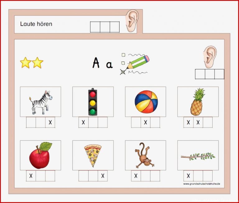 Phonologische Bewusstheit Laute Hören Arbeitsblätter