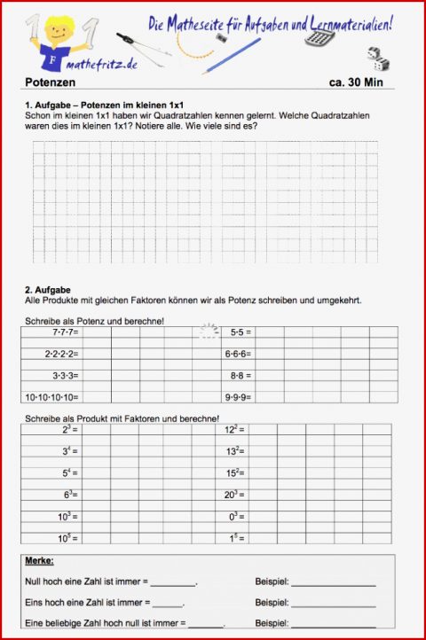 Potenzen Übungen Klasse 5 Arbeitsblatt Potenzen üben