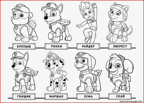 Print Free Chase Paw Patrol List Coloring Pages