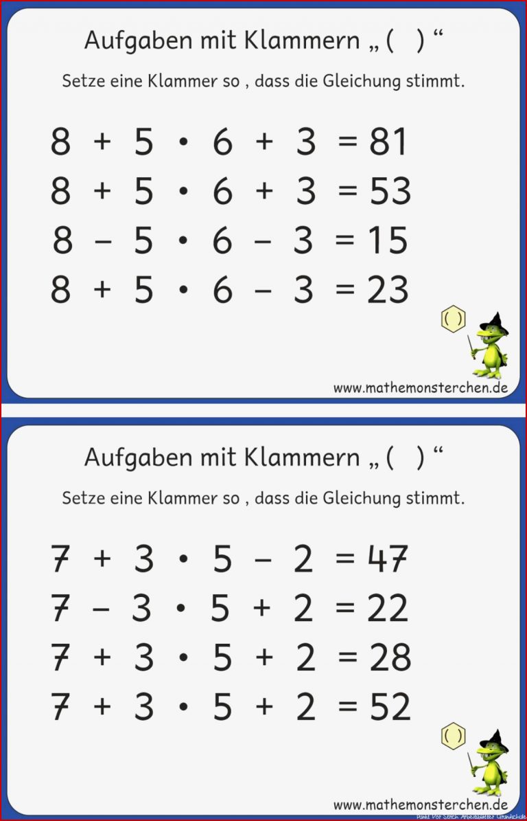 Punktrechnung Vor Punkt Vor Strichrechnung Klasse 3