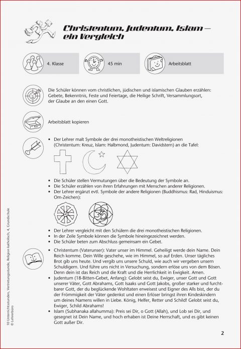 Religion · Arbeitsblätter · Grundschule · Lehrerbüro