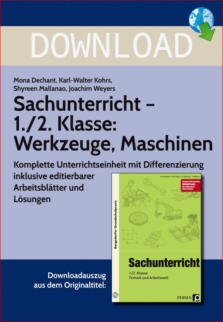 Sachunterricht 1 2 Klasse Werkzeuge Maschinen für 8 45