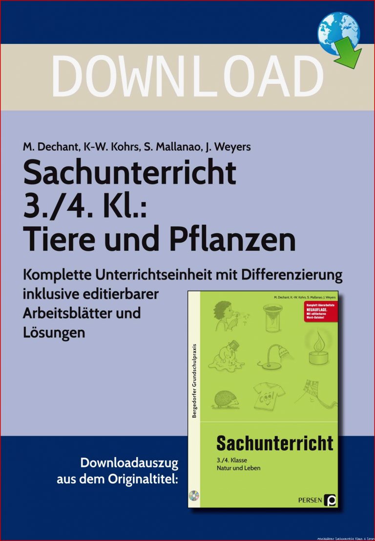 Sachunterricht 3 4 Klasse Tiere Und Pflanzen Für 9 95