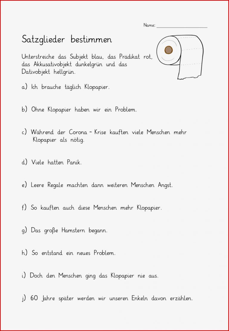 Satzglieder Bestimmen Klasse 5 Arbeitsblätter Worksheets