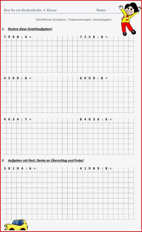 Schriftliche Division Arbeitsblätter Worksheets - Kostenlose ...