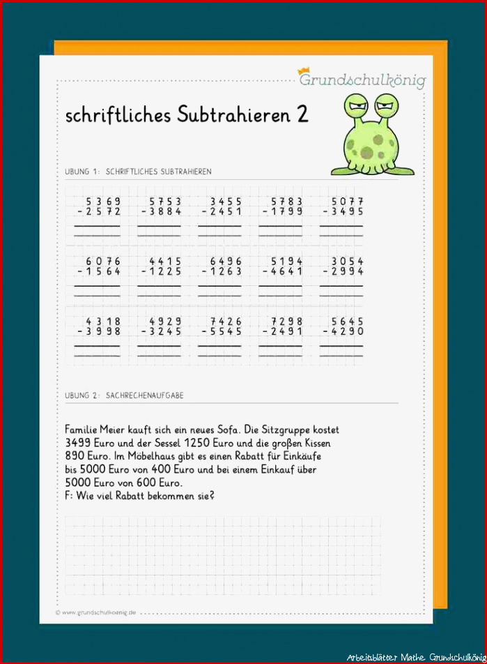 Schriftliche Subtraktion