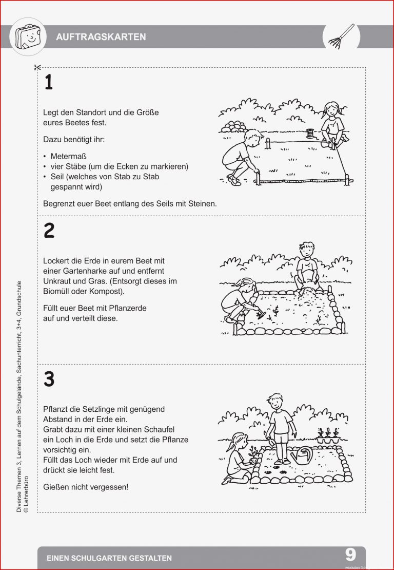 Schulgarten Arbeitsblatter