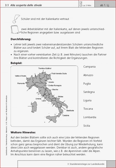 Sekundarstufe I Unterrichtsmaterial Italienisch