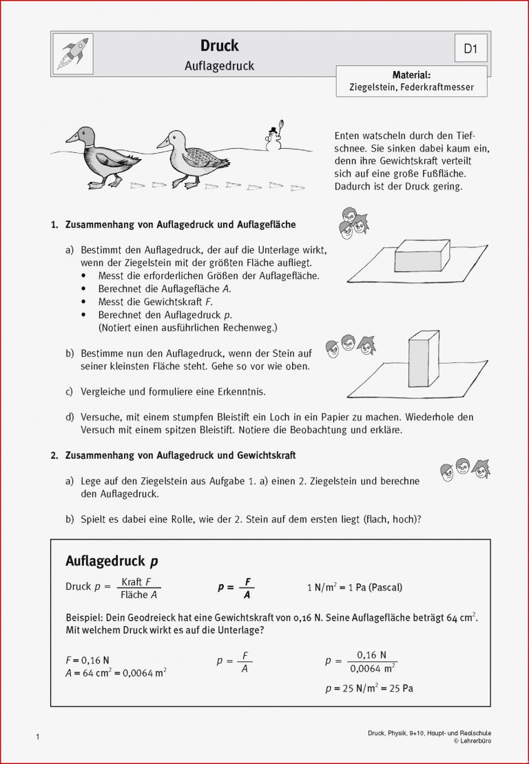 Sekundarstufe I Unterrichtsmaterial Physik Mechanik