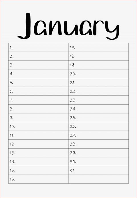 Simple Birthday Calendar English Version