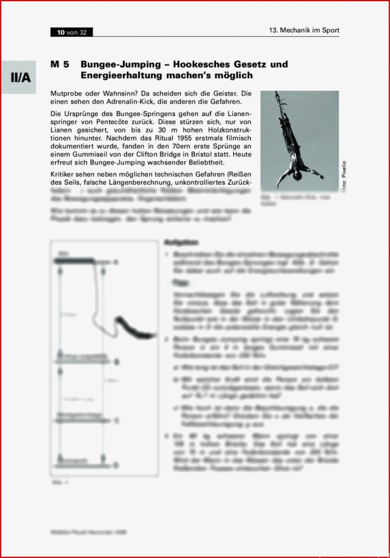 Stabhochsprung Segeln und Bungee Jumping – Mechanik im