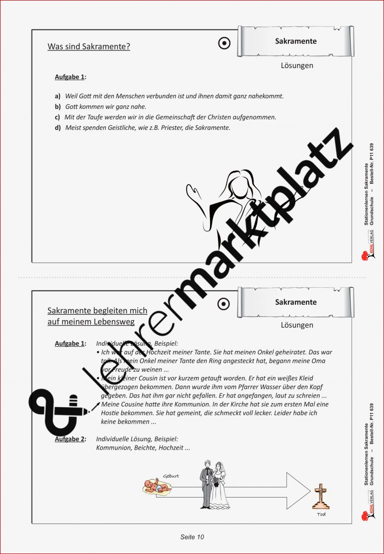 Stationenlernen Sakramente Grundschule