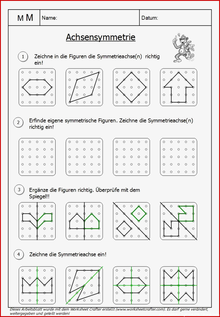 Symmetrie Arbeitsblätter Klasse 3 Carl Winslow Grundschule