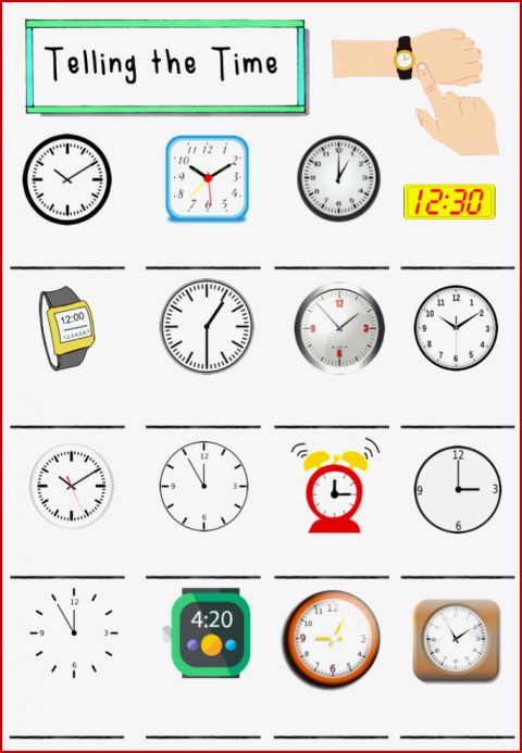 Telling the Time Arbeitsblätter Lösungen