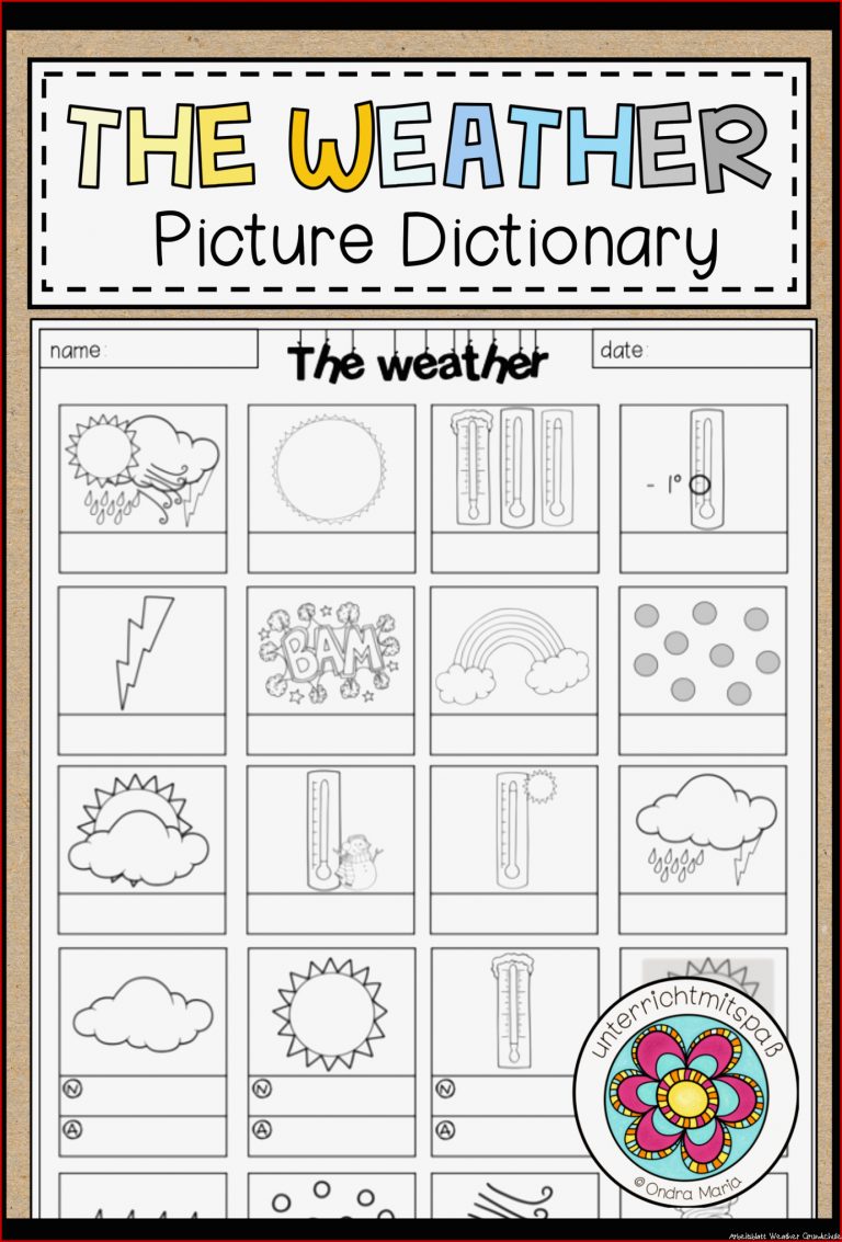 The weather Picture Dictionary – Unterrichtsmaterial im