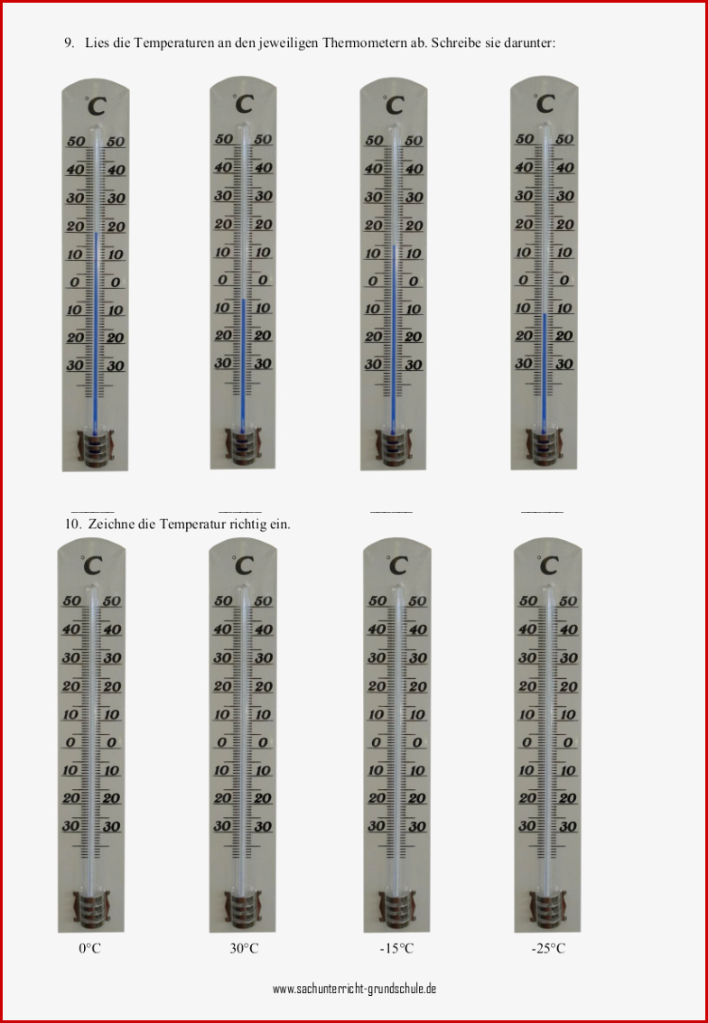 Thema thermometer In Der Grundschule