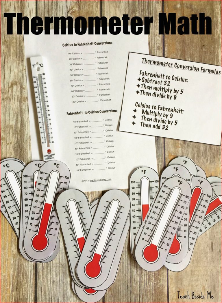 Thermometer Math Temperature Conversions