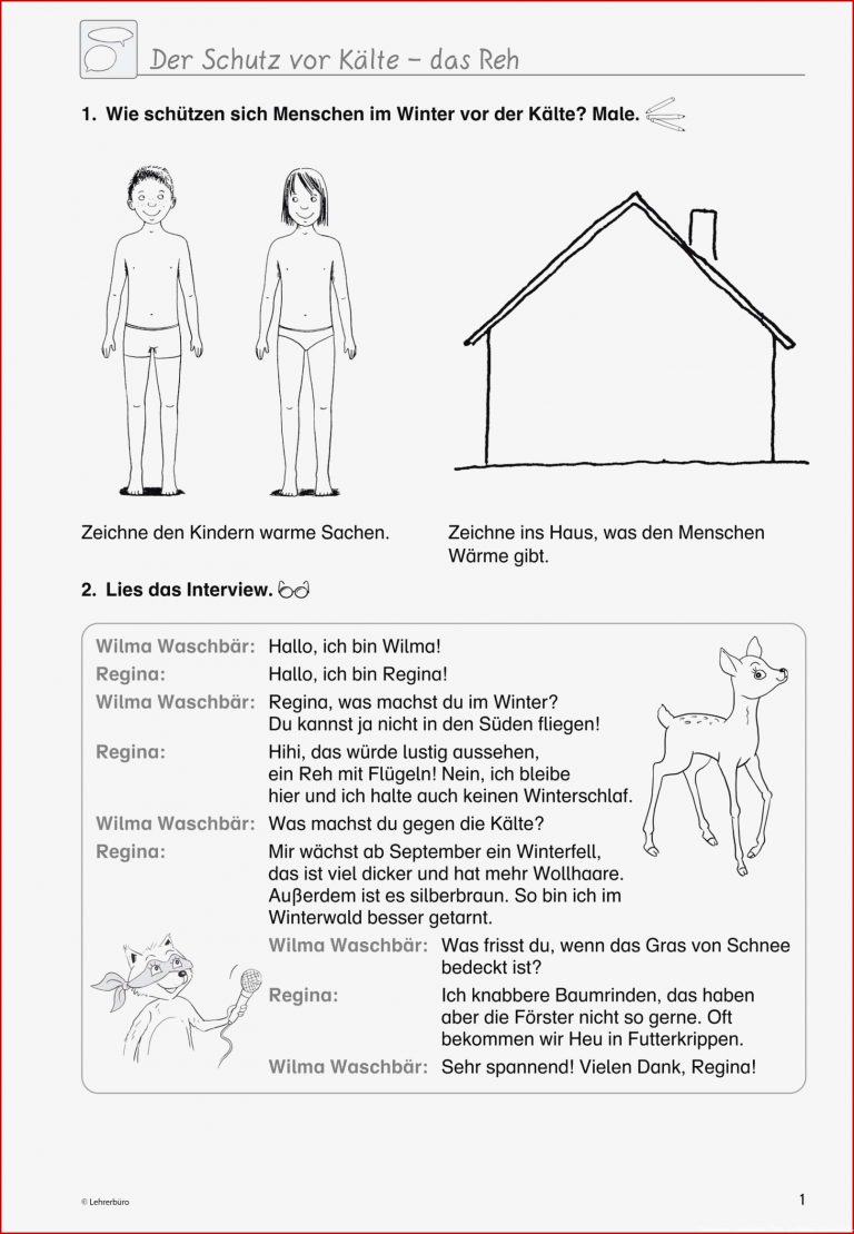 Tiere Im Winter Arbeitsblatter Klasse 5 Kostenlose