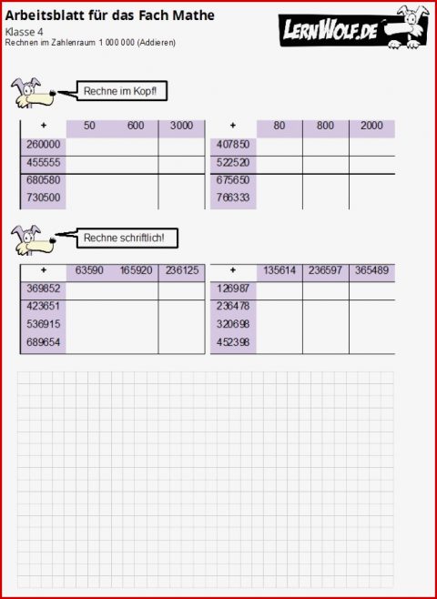 Übungen Mathe Klasse 4 Kostenlos Zum Download Lernwolf