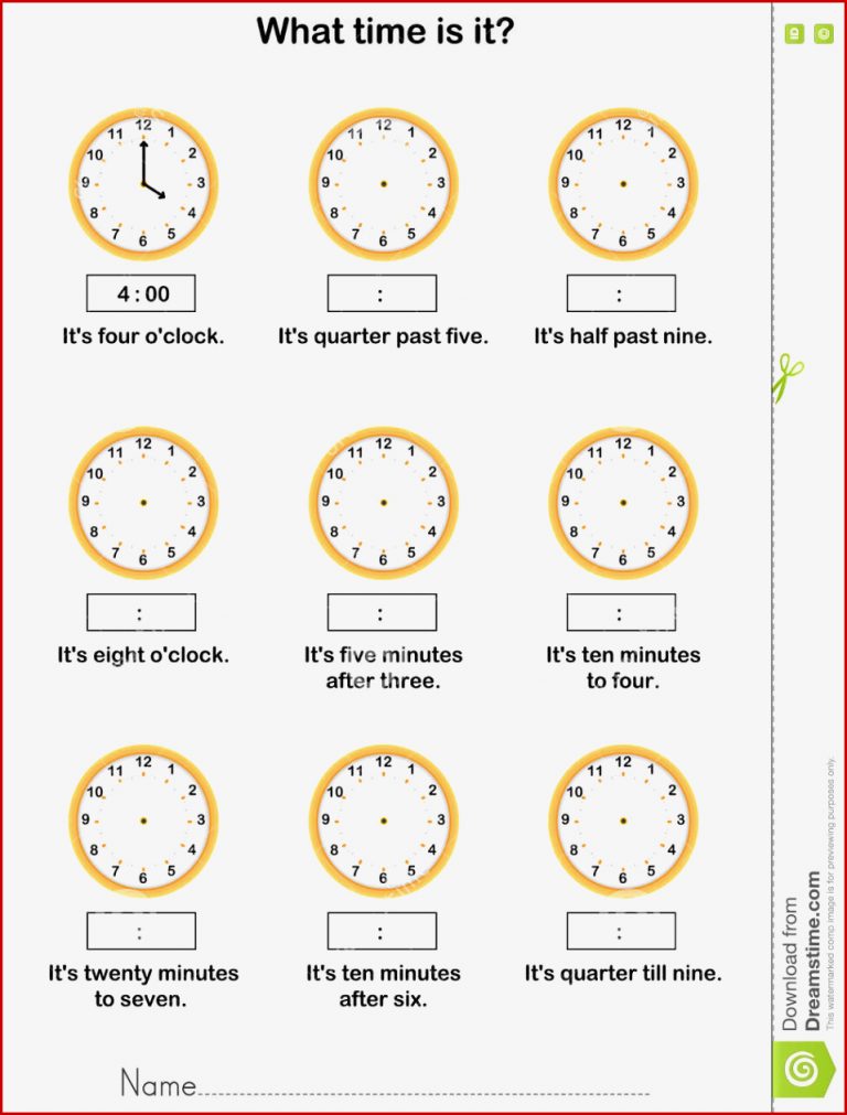 Uhrzeit Englisch Klasse 5 Arbeitsblätter Arbeitsblätter