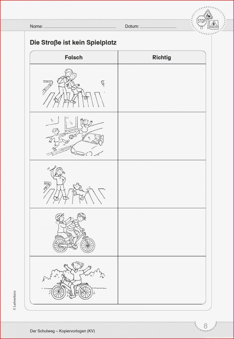 Verkehrserziehung Grundschule Arbeitsblätter