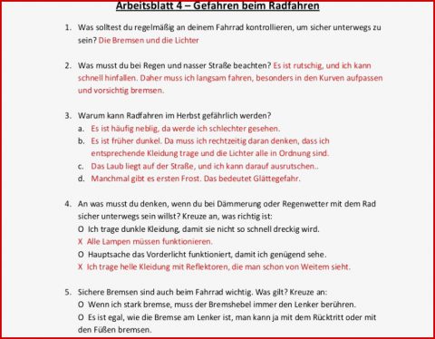 Verkehrserziehung Grundschule Arbeitsblätter Kostenlos