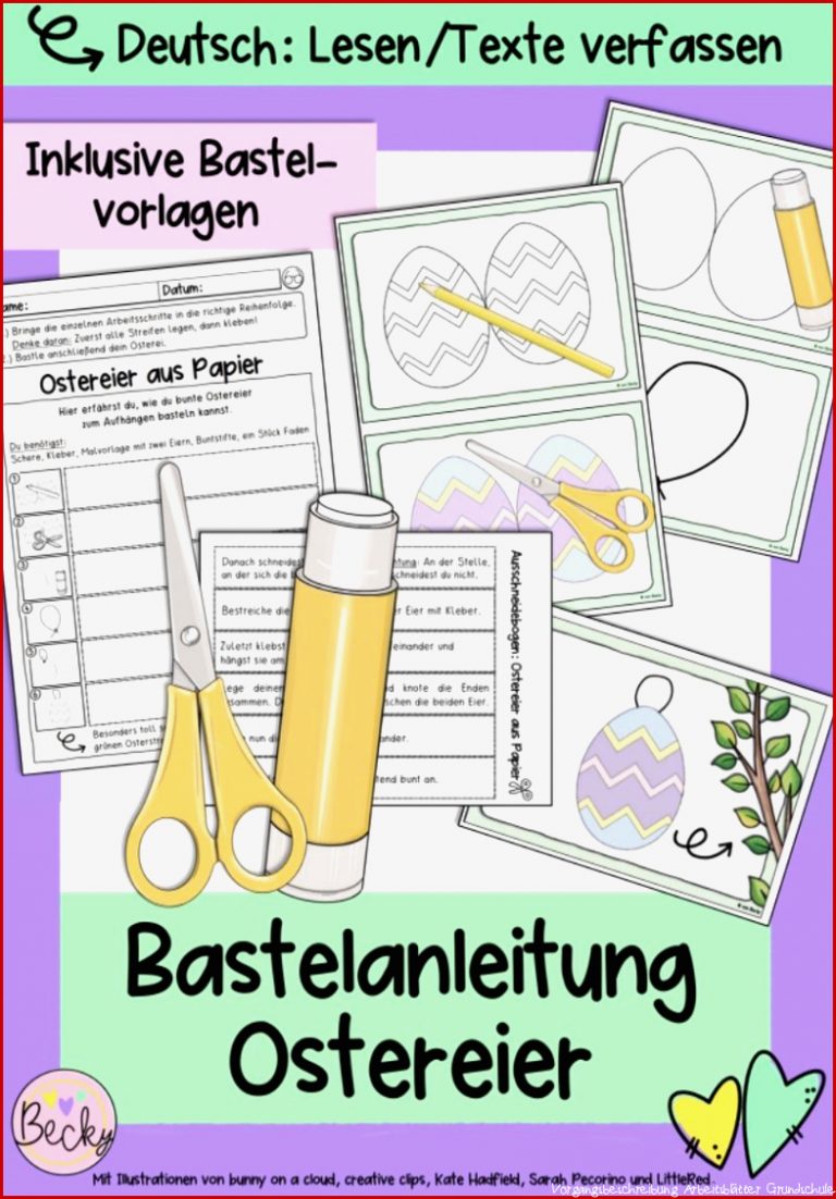 Vorgangsbeschreibung Ostereier Bastelanleitung