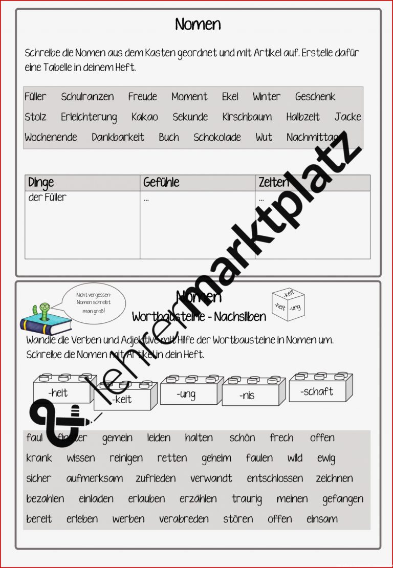 Vorsilben Nomen Grundschule Erin Ramos Grundschule