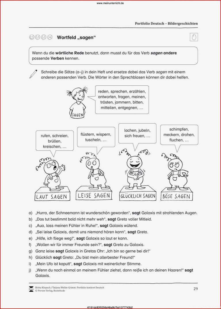 Wörtliche Rede 3 Klasse Arbeitsblätter Kostenlos Mit