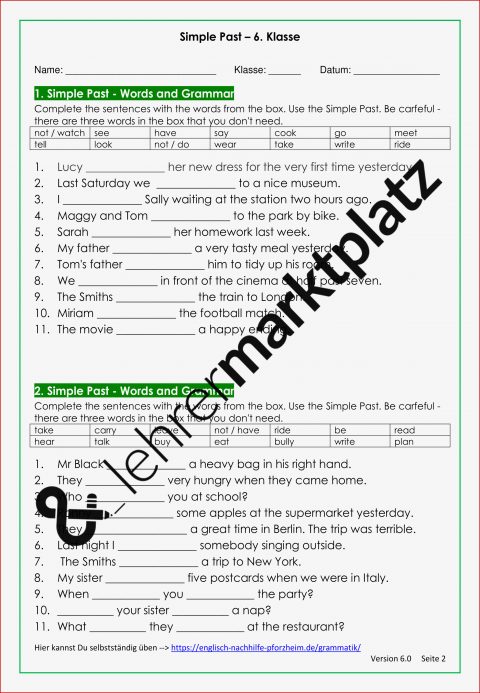 Words Vocabulary and Grammar Vokabel Und