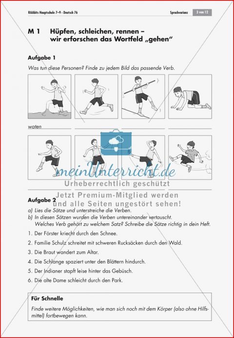 Wortfeld "gehen" Meinunterricht