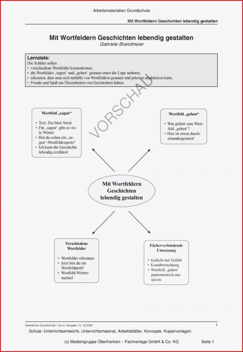 Wortfeld Sagen Grundschule