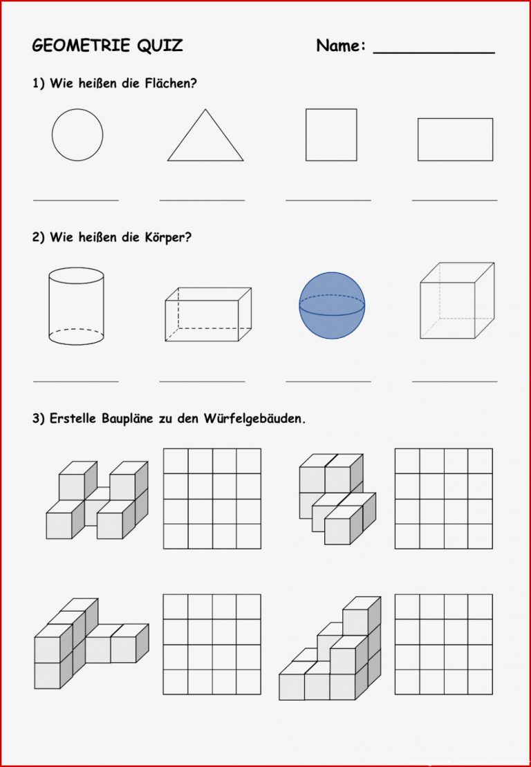 Würfelgebäude Baupläne Arbeitsblätter Worksheets