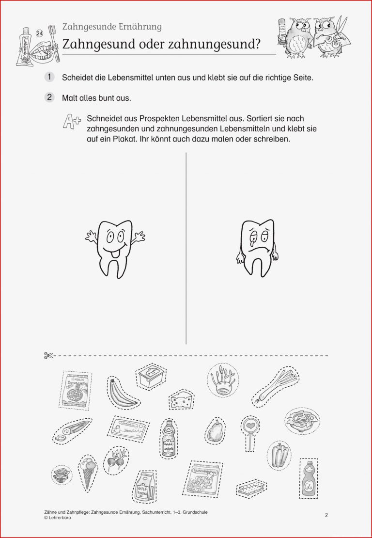 Zähne grundschule 1 klasse – Gesunde Ernährung Lebensmittel