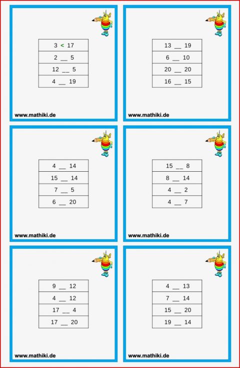 Zahlen Vergleichen Bis 20 (klasse 1) - Lade Dir Das Kostenlose ...