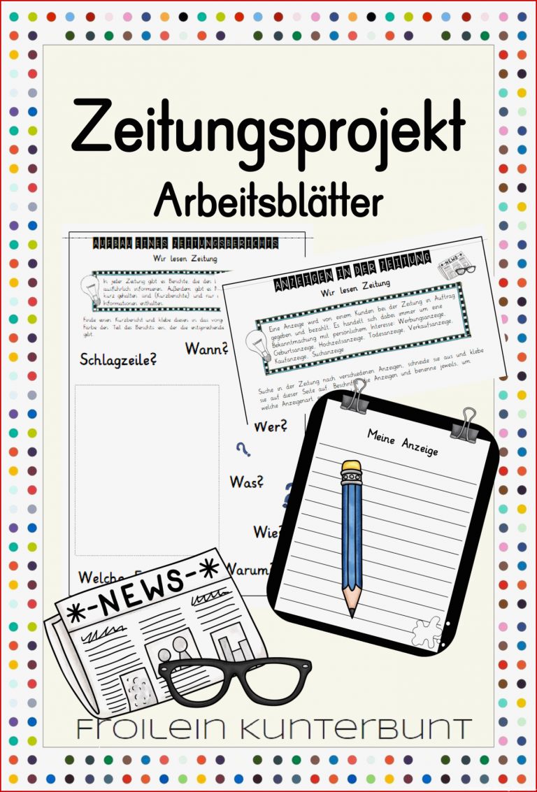 Zeitungsprojekt Arbeitsblätter